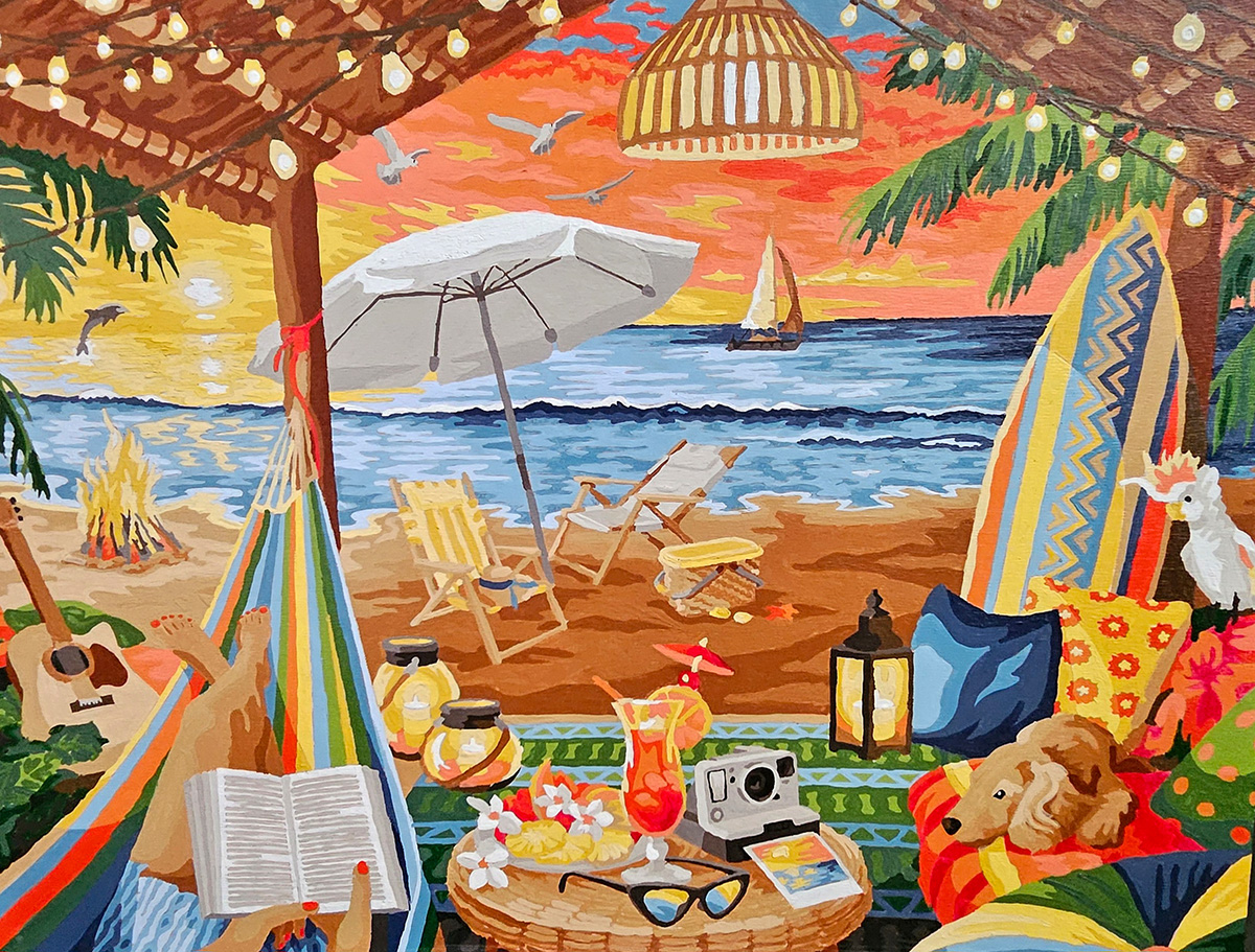 Strand-Szene beim Coaching